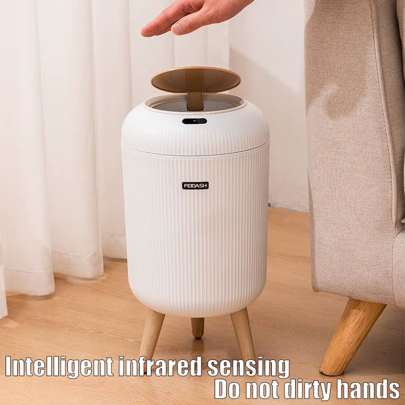 Automatic Trash Can Small Plastic Smart Trash Can Electric Waste Bin Waterproof Wastebasket for Kitchen Bathroom Recycling Trash