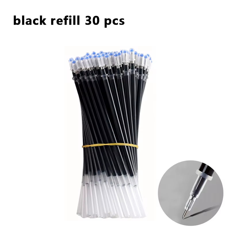 Gel Pens Set Black Blue Red Refill Gel Pen Bullet Tip 0.5Mm School & Office Supplies Stationery Kawaii Accessories Stationery