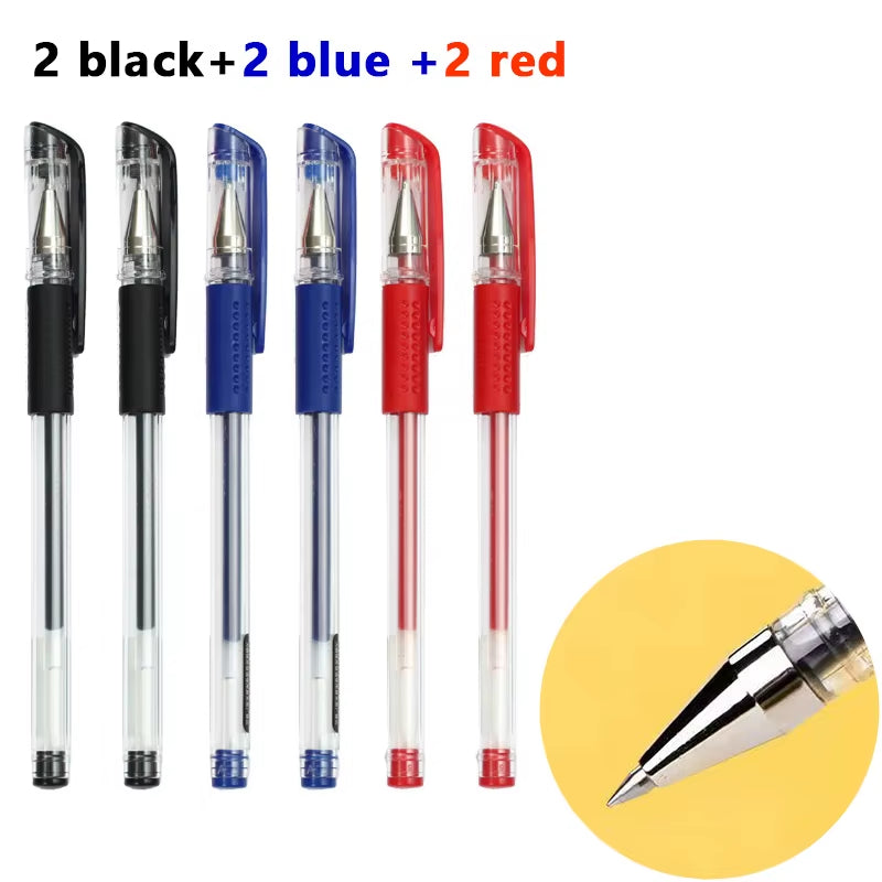 Gel Pens Set Black Blue Red Refill Gel Pen Bullet Tip 0.5Mm School & Office Supplies Stationery Kawaii Accessories Stationery