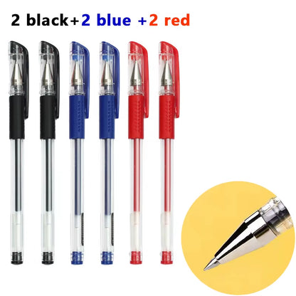 Gel Pens Set Black Blue Red Refill Gel Pen Bullet Tip 0.5Mm School & Office Supplies Stationery Kawaii Accessories Stationery