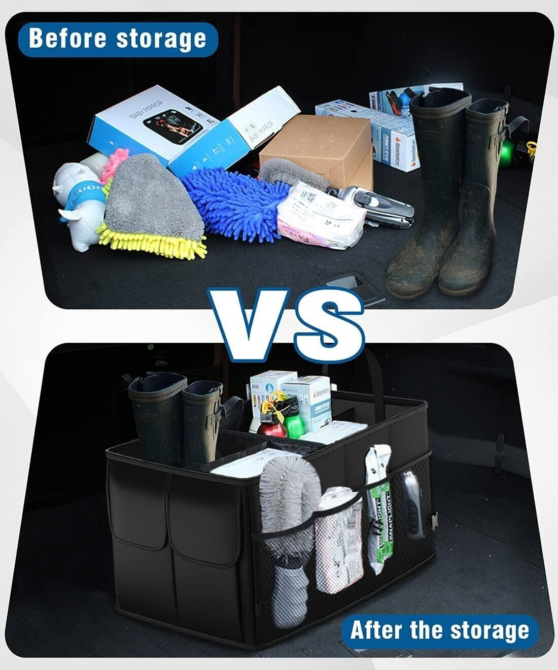 Car Boot Organiser Foldable Portable Heavy Duty Tidy Car Storage Organiser UK