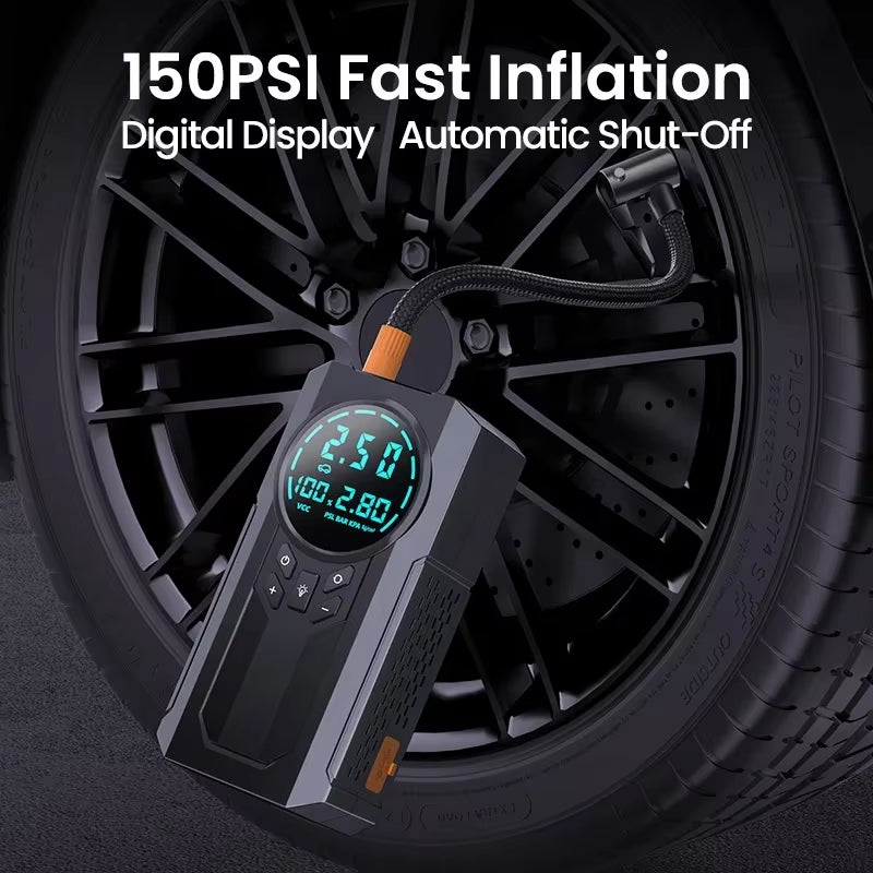 4-In1 Portable Car Battery Jump Starterboosterpowerbank 15000Mahlithiumbatterypack Withtire Inflatorled Light Car Accessories