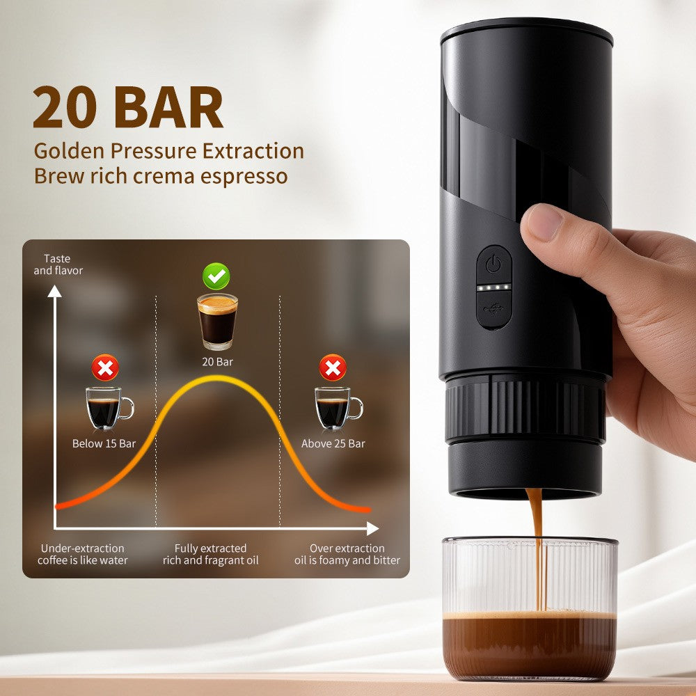 Portable Electric Portable Espresso Coffee Maker Machine for Car & Home &Camping