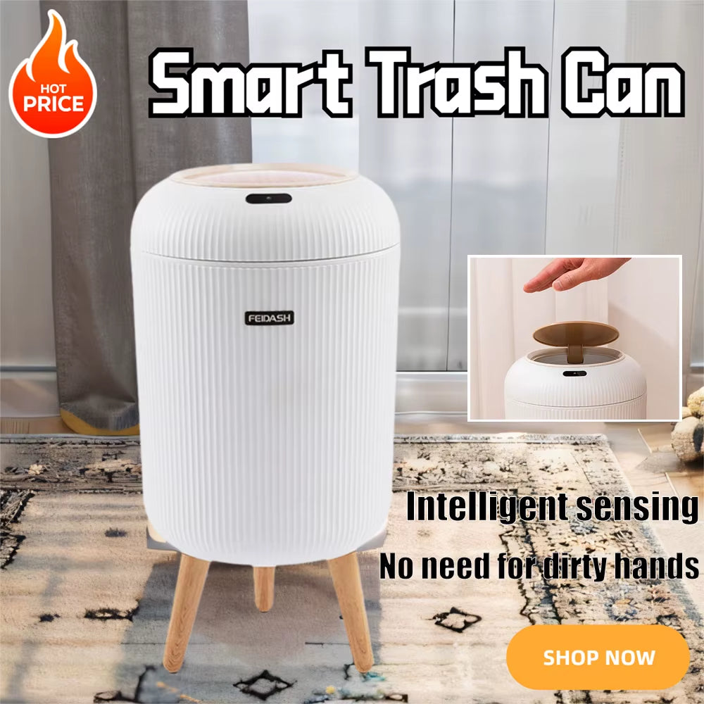 Automatic Trash Can Small Plastic Smart Trash Can Electric Waste Bin Waterproof Wastebasket for Kitchen Bathroom Recycling Trash