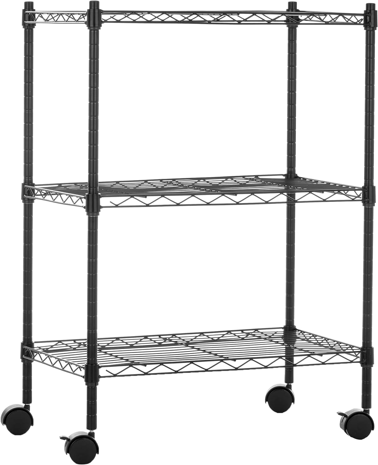 4-Shelf Storage Unit with Height Adjustable Shelves and Levelling Feet, 640 Kg Max Weight, Black, 35.6 Cm D X 91.4 Cm W X 137.1 Cm H