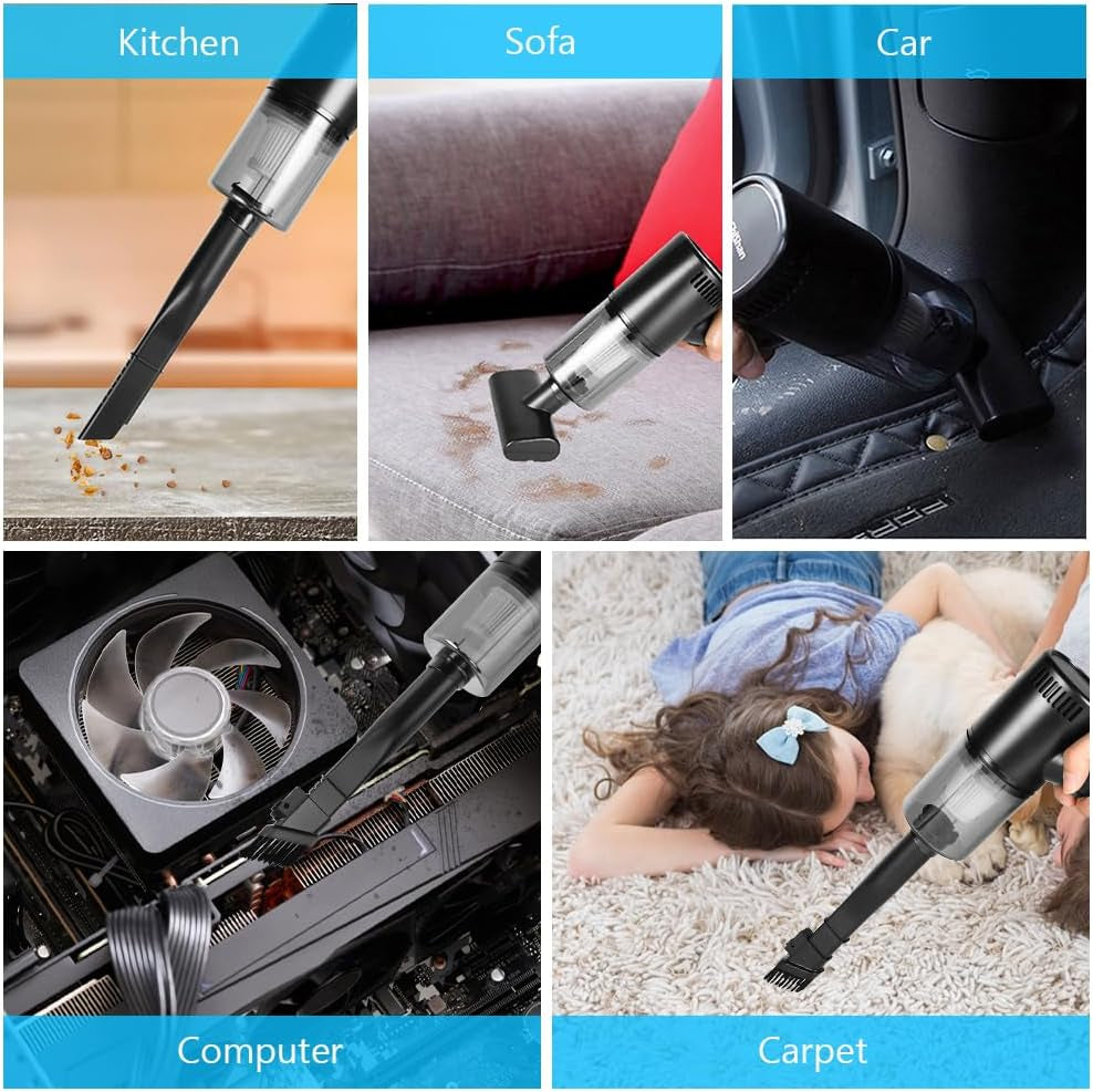 URAQT Handheld Vacuum, 6000Pa Powerful Car Vacuum Cleaner, Portable Hand Car Hoo