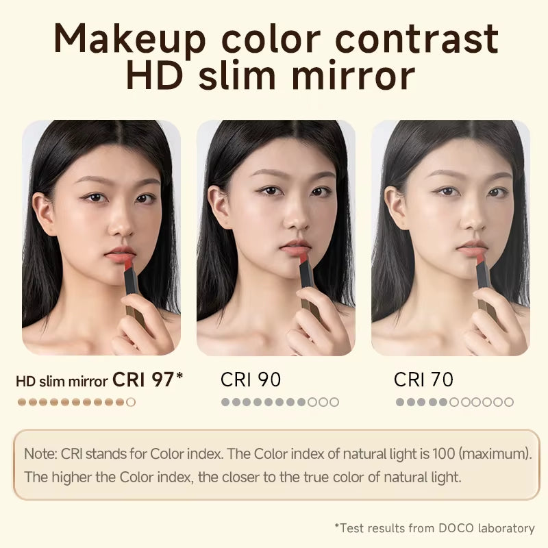 DOCO Makeup Mirror Mini Desktop LED Light High Quanlity Metal Texture Perfect for Gift Giving