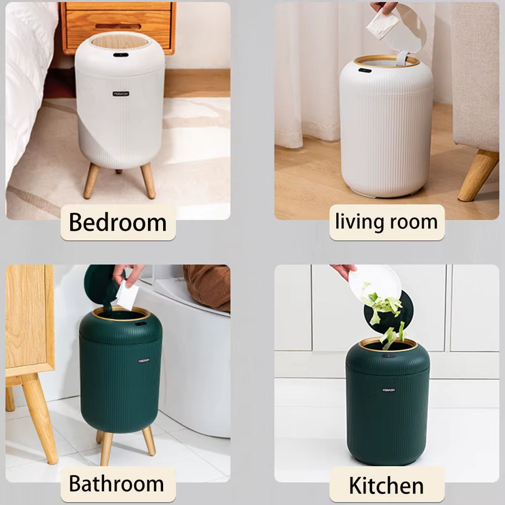 Automatic Trash Can Small Plastic Smart Trash Can Electric Waste Bin Waterproof Wastebasket for Kitchen Bathroom Recycling Trash