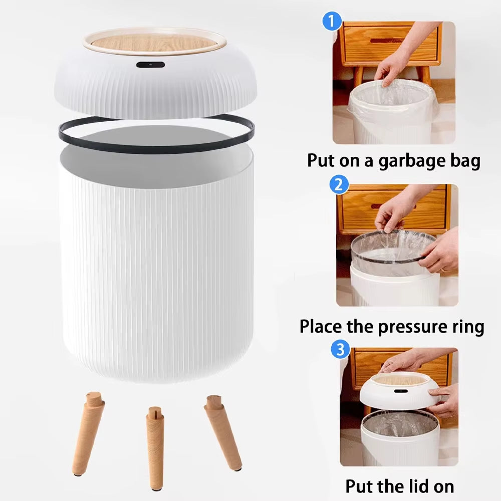 Automatic Trash Can Small Plastic Smart Trash Can Electric Waste Bin Waterproof Wastebasket for Kitchen Bathroom Recycling Trash