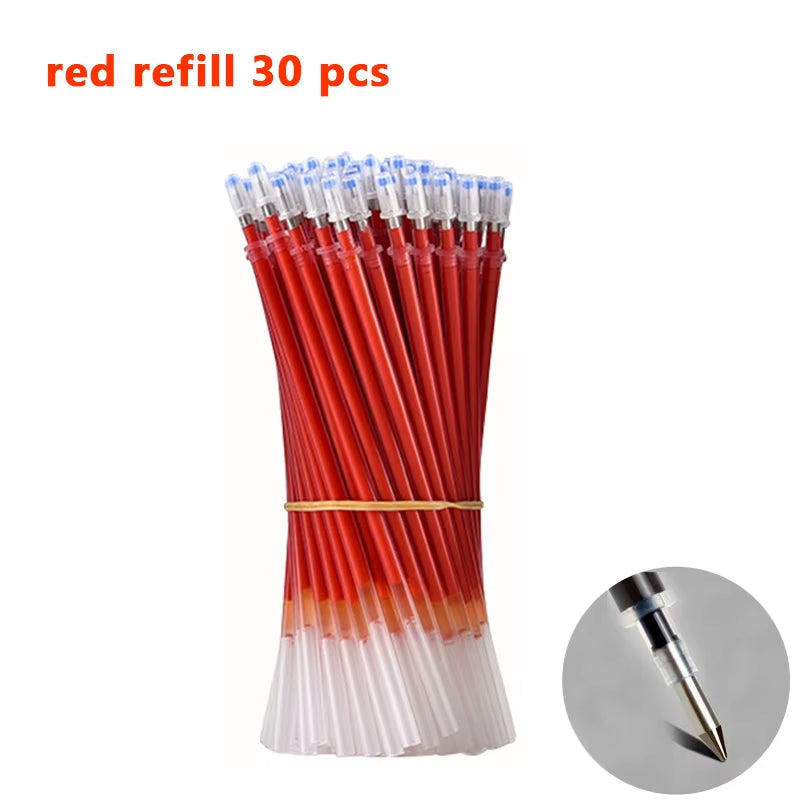 Gel Pens Set Black Blue Red Refill Gel Pen Bullet Tip 0.5Mm School & Office Supplies Stationery Kawaii Accessories Stationery