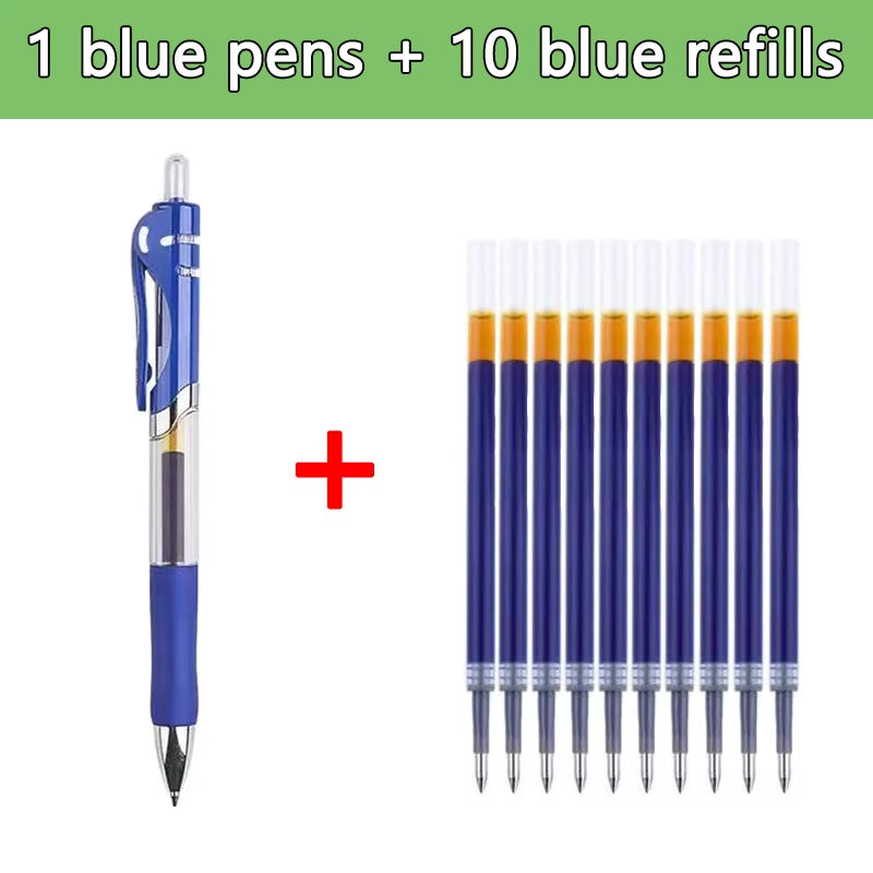 Gel Pens Set Black Blue Red Refill Gel Pen Bullet Tip 0.5Mm School & Office Supplies Stationery Kawaii Accessories Stationery