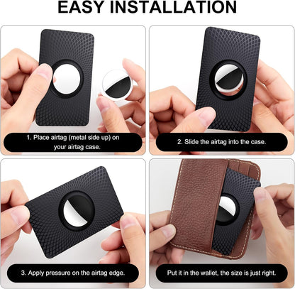 Airtag Wallet Holder 2 Pack Ultra Thin Apple Airtag Case Airtag Card Holder for Purse Backpack Handbag Handbag
