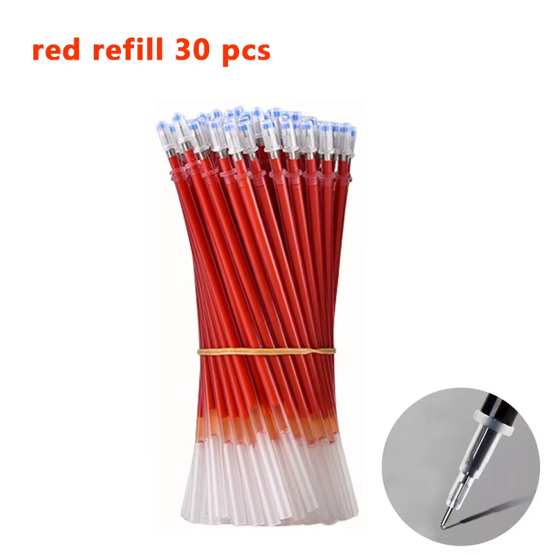 Gel Pens Set Black Blue Red Refill Gel Pen Bullet Tip 0.5Mm School & Office Supplies Stationery Kawaii Accessories Stationery