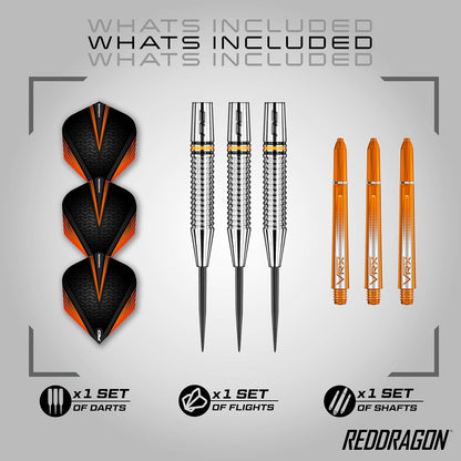 Amberjack Tungsten Darts Set with Darts Flights & Dart Stems (Shafts) – Professional 90% Tungsten Premium Darts Set – Available in 22G, 23G, 24G, 25G, 26G, 27G, 28G, 30G
