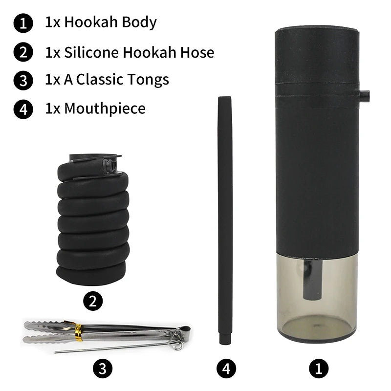Portable Car Hookah Set with Silicone Hose Mini Shisha for Outdoor Travel Mobile Shisha Narguile Chicha Cachimbas