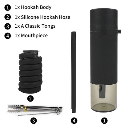 Portable Car Hookah Set with Silicone Hose Mini Shisha for Outdoor Travel Mobile Shisha Narguile Chicha Cachimbas