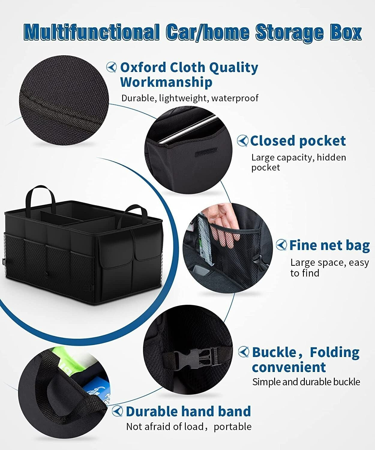 Car Boot Organiser Foldable Portable Heavy Duty Tidy Car Storage Organiser UK