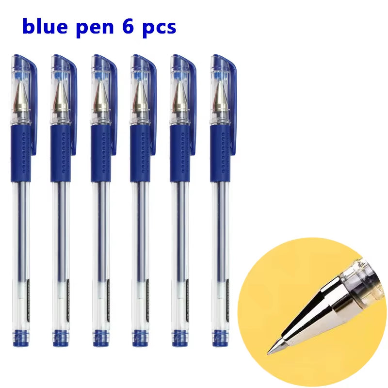 Gel Pens Set Black Blue Red Refill Gel Pen Bullet Tip 0.5Mm School & Office Supplies Stationery Kawaii Accessories Stationery