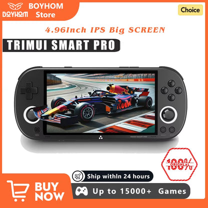 Smart Pro Handheld Game Console 4.96''IPS Screen Linux System Joystick RGB Lighting Smartpro Retro Video Game Player Gift