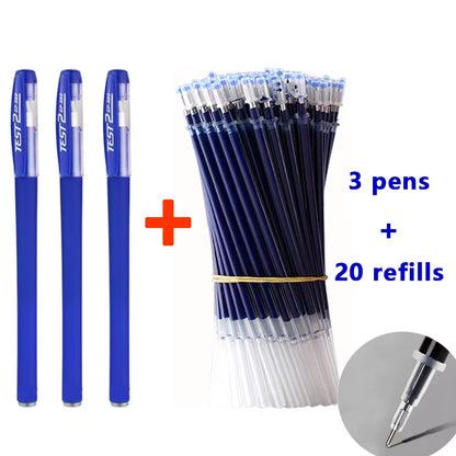 Gel Pens Set Black Blue Red Refill Gel Pen Bullet Tip 0.5Mm School & Office Supplies Stationery Kawaii Accessories Stationery