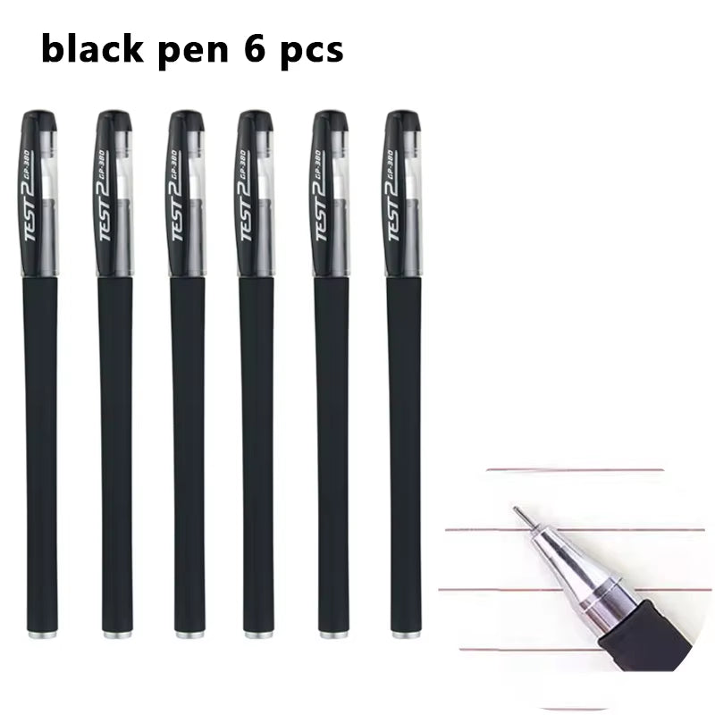 Gel Pens Set Black Blue Red Refill Gel Pen Bullet Tip 0.5Mm School & Office Supplies Stationery Kawaii Accessories Stationery