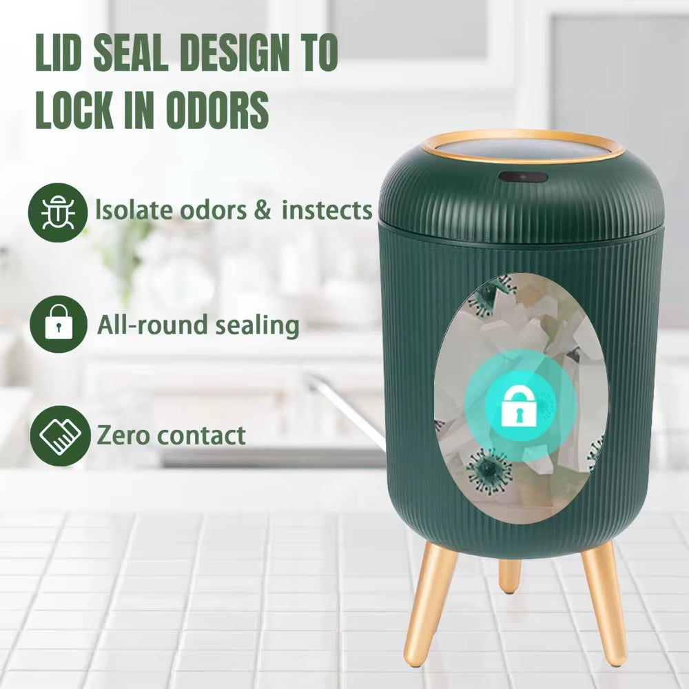 Automatic Trash Can Small Plastic Smart Trash Can Electric Waste Bin Waterproof Wastebasket for Kitchen Bathroom Recycling Trash