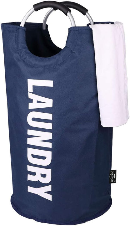 90L Large Laundry Basket, Collapsible Laundry Bag, Freestanding Tall Clothes Hamper, Foldable Washing Bin (Black)