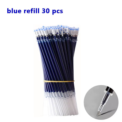 Gel Pens Set Black Blue Red Refill Gel Pen Bullet Tip 0.5Mm School & Office Supplies Stationery Kawaii Accessories Stationery