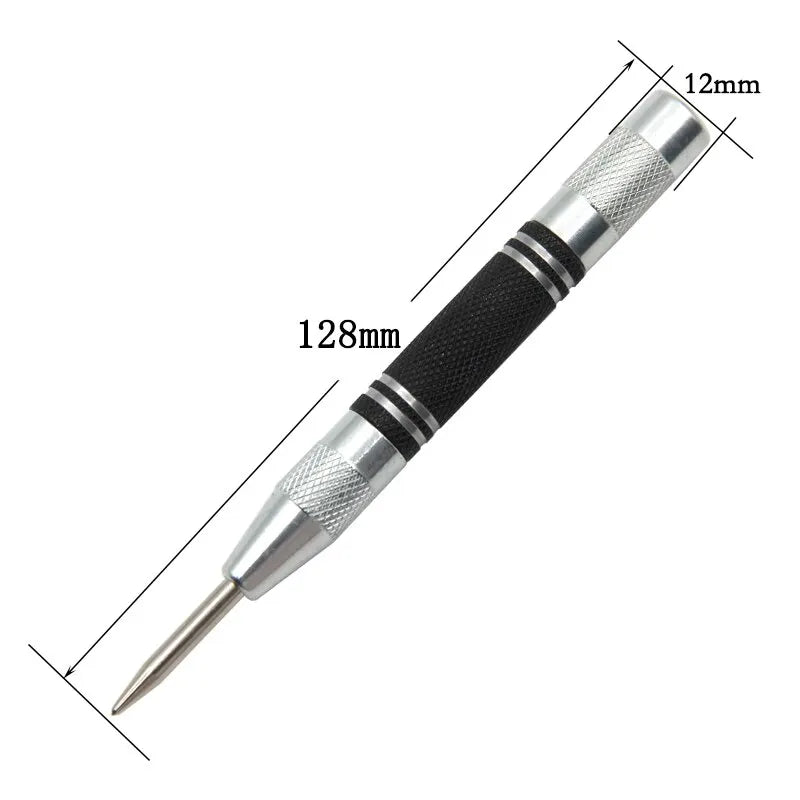 2Pc Spring Type Automatic Center Punch Locator Glass Striker Window Breaker Punch Centering Punch Punch Tool